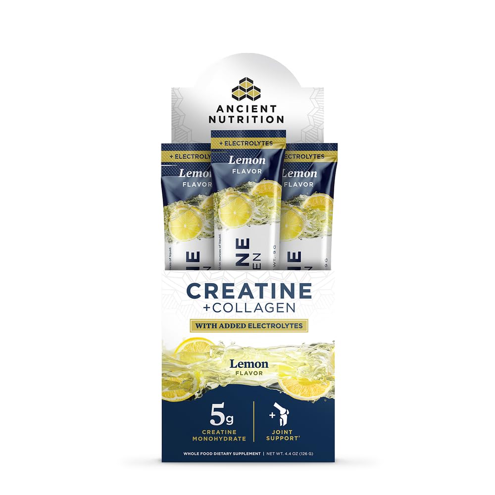 Ancient Nutrition Creatine + Collagen + Electrolytes Powder, 1 Ounce