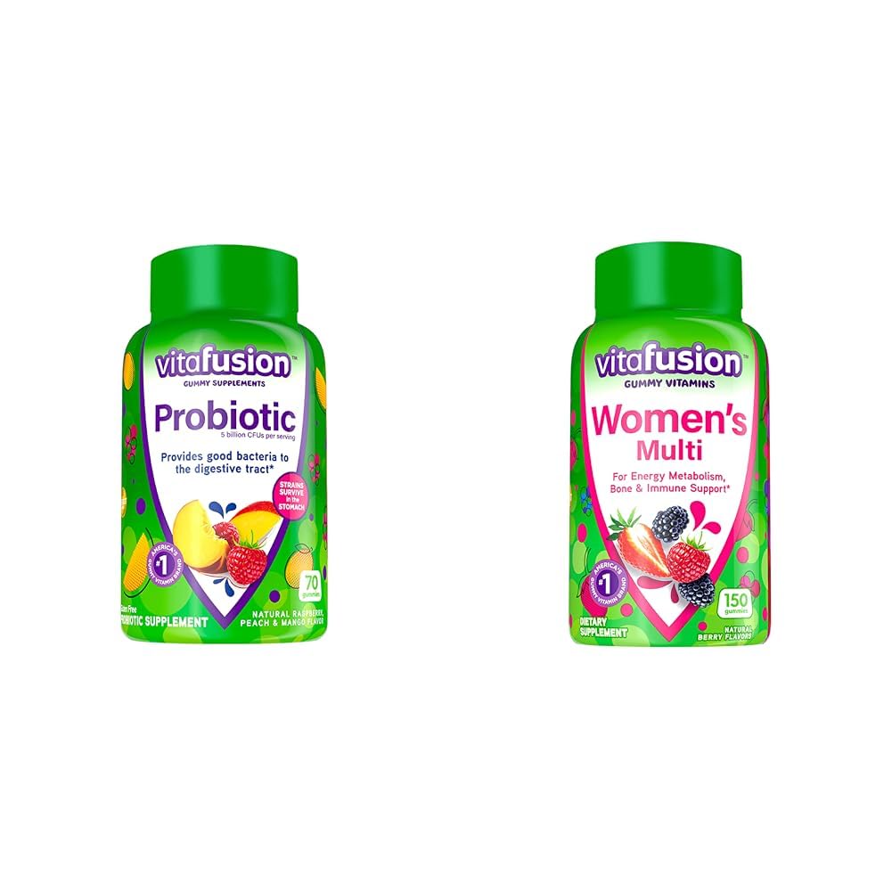 Vitafusion Probiotic Gummy Supplements & Womens Multivitamin Gummies, 70 Count