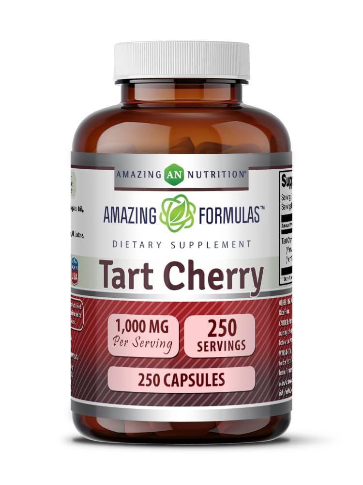 Amazing Nutrition Tart Cherry Extract Supplement 1000 Mg per Serving Capsules 250 Count