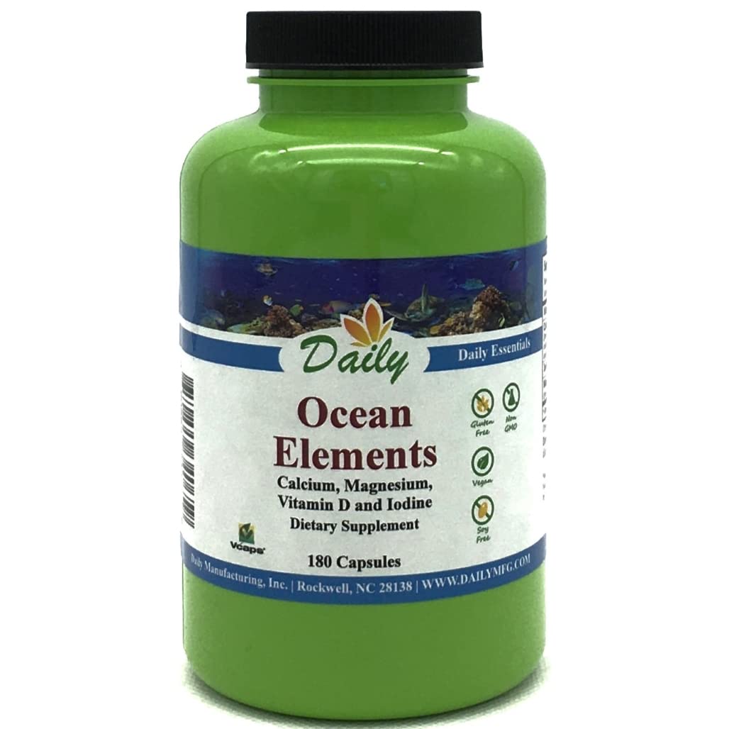 Daily Manufacturing Ocean Elements Calcium & Magnesium, Iodine, & Vitamin D3 Capsule 60 Count