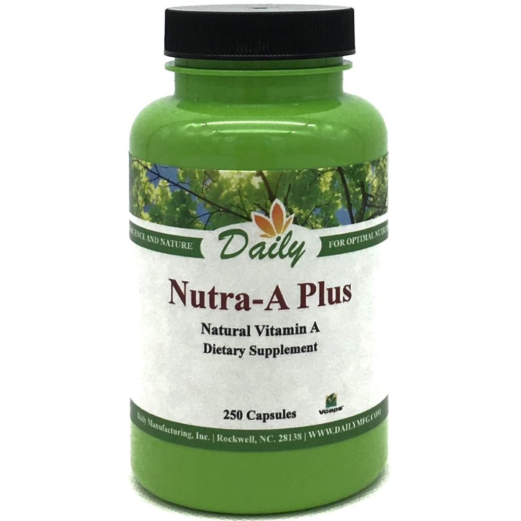 Daily Manufacturing Nutra-A Plus Vegetarian Vitamin A-Palmitate & Beta-Carotene 250 Vegetarian Capsules