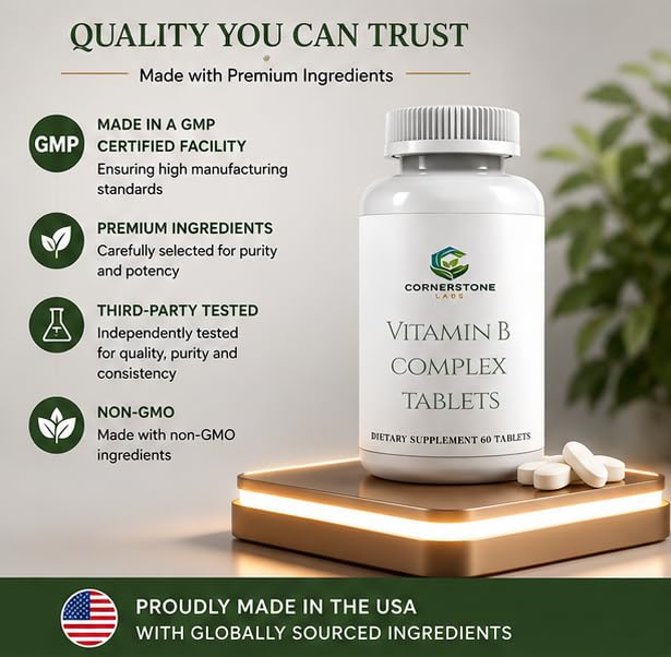 Cornerstone Labs Vitamin B Complex Tablets 60 Count