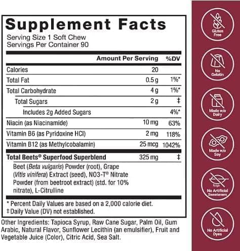 Generic Factar Total Beet Soft Chews Chewable 90 Count