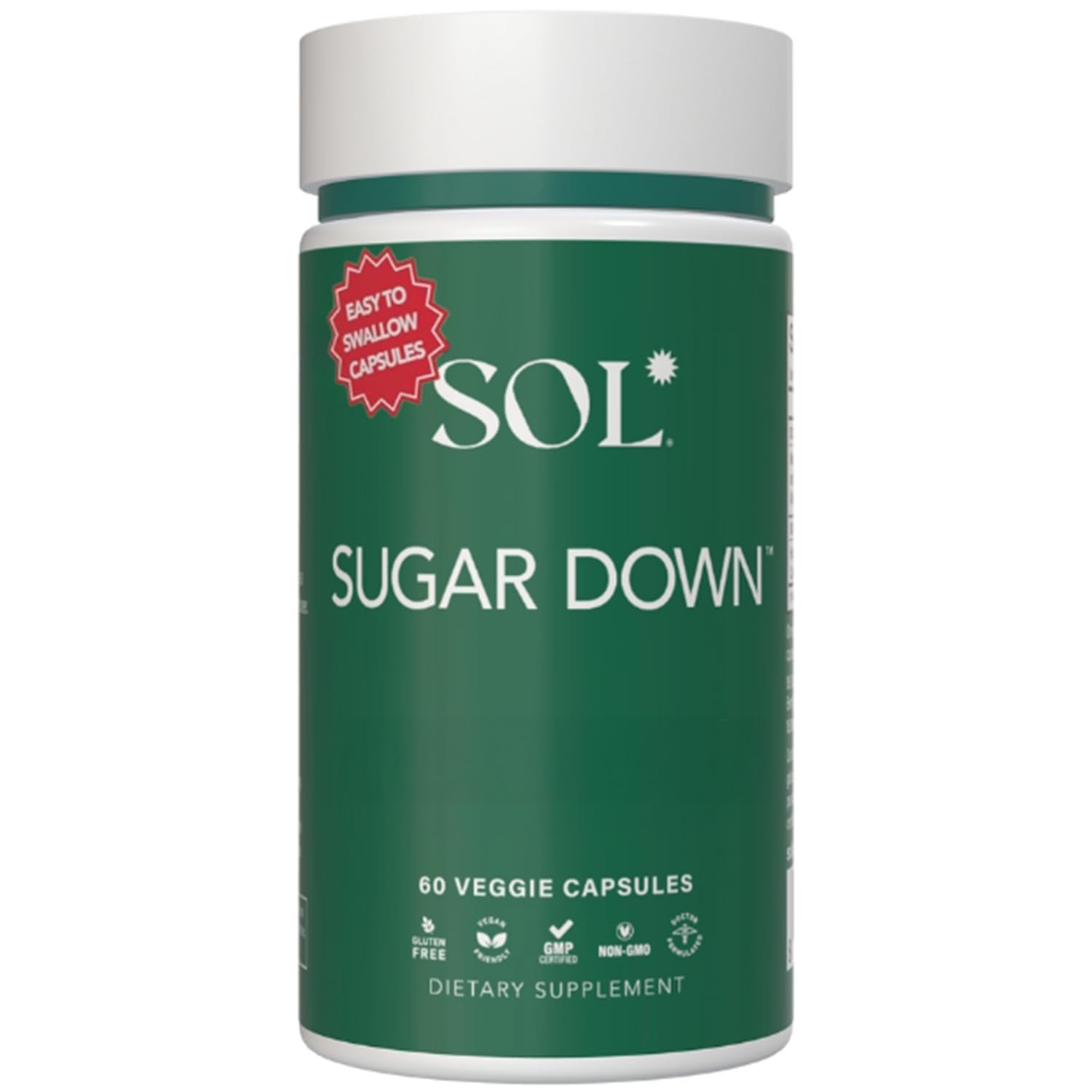 Sol Nutrition Sugar Down: Wellness Supplement with Astragalus & Anthocyanin 60 Capsules