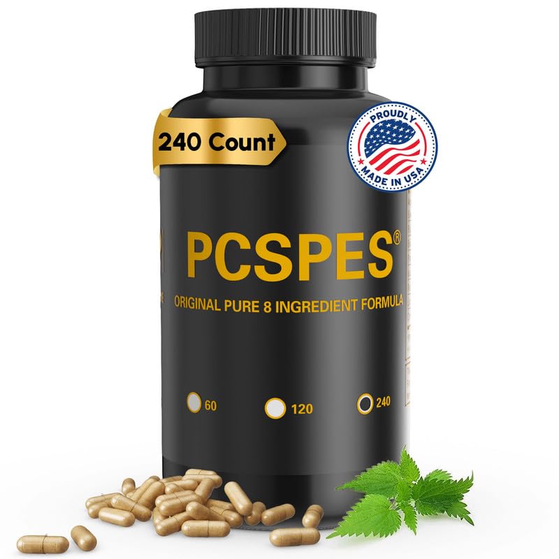 PCSPES Prostate Support Capsules with Saw Palmetto & 7 Herbs, 240 Count