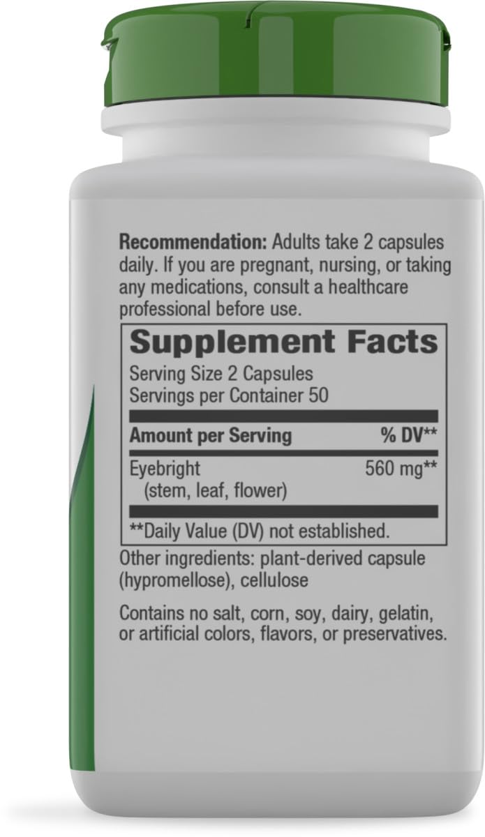 Nature's Way Eyebright Herb Vegetarian Capsule, 100 Count