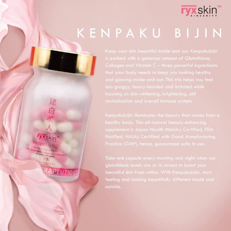 Ryxskin Japan Collagen + Anti Aging + Detox Kenpakubijin Supplement 62 Capsules
