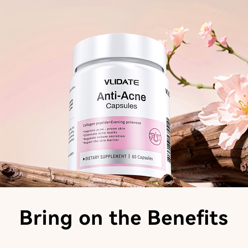 VLIDATE Acne Clear Supplement with Zinc, DIM & Probiotics Capsule, 60 Count