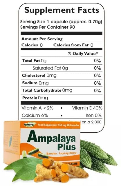 Generic Ampalaya Plus 550mg Capsule 90 Count