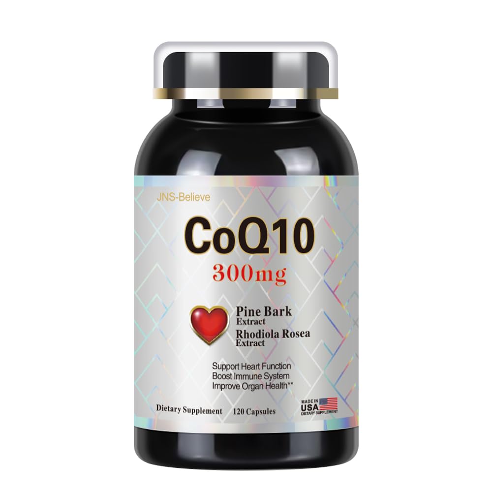 JNS-Believe CoQ10 300mg with Pine Bark & Rhodiola Rosea Capsules, 16 Count