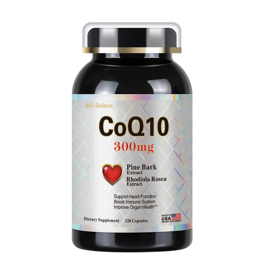 JNS-Believe CoQ10 300mg with Pine Bark & Rhodiola Rosea Capsules, 16 Count