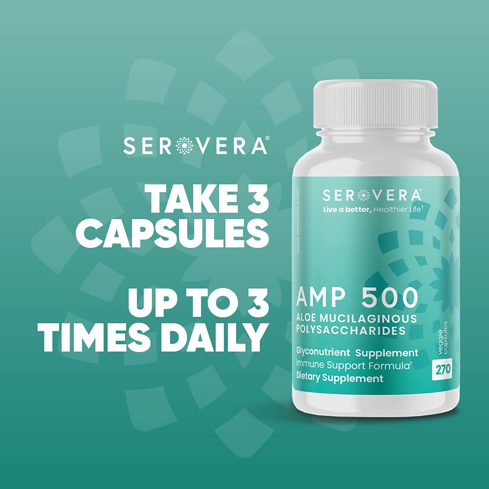 SEROVERA AMP Organic Aloe Glyconutrient Supplement Capsule, 270 Count
