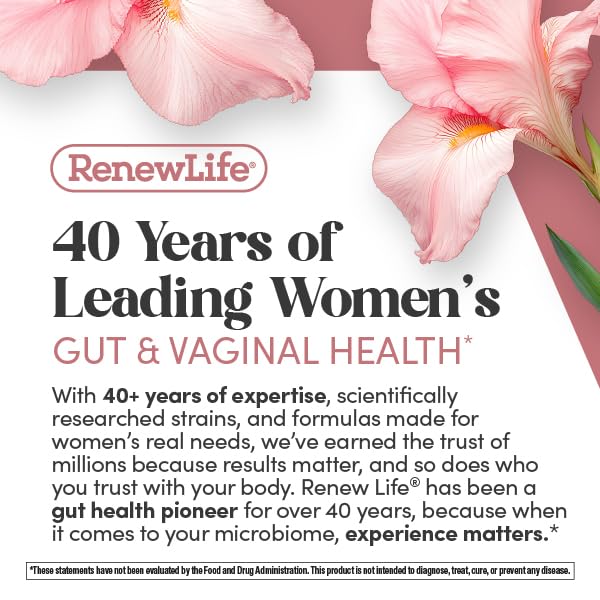 Renew Life Ultimate Flora Vaginal Probiotics for Women 6 Billion CFU Capsules, 60 Count