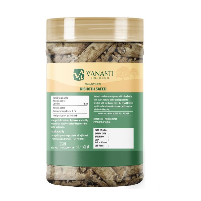 VANASTI Nishoth Safed Ipomoea Turpethum White Nishoth Powder 3.52 Ounce