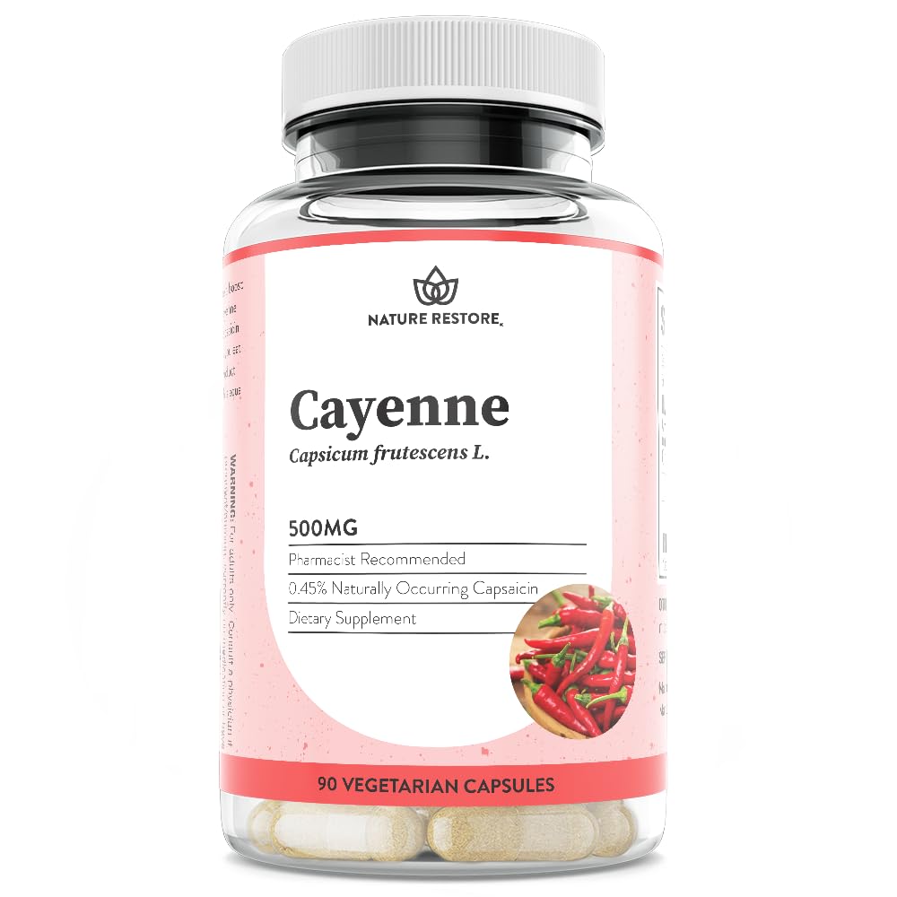 Nature Restore Cayenne Pepper Extract Supplement Capsules, 90 Capsules