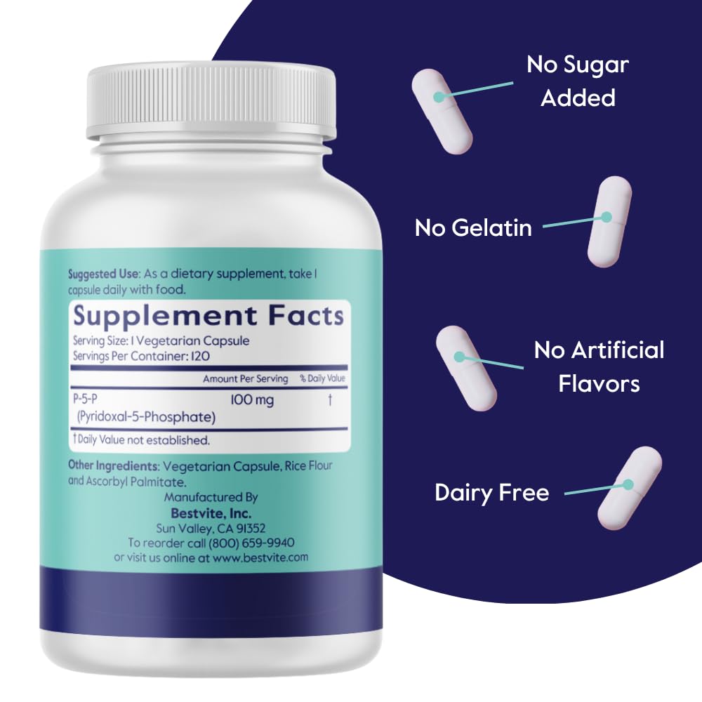 BESTVITE P-5-P 100mg Capsules, 240 Count