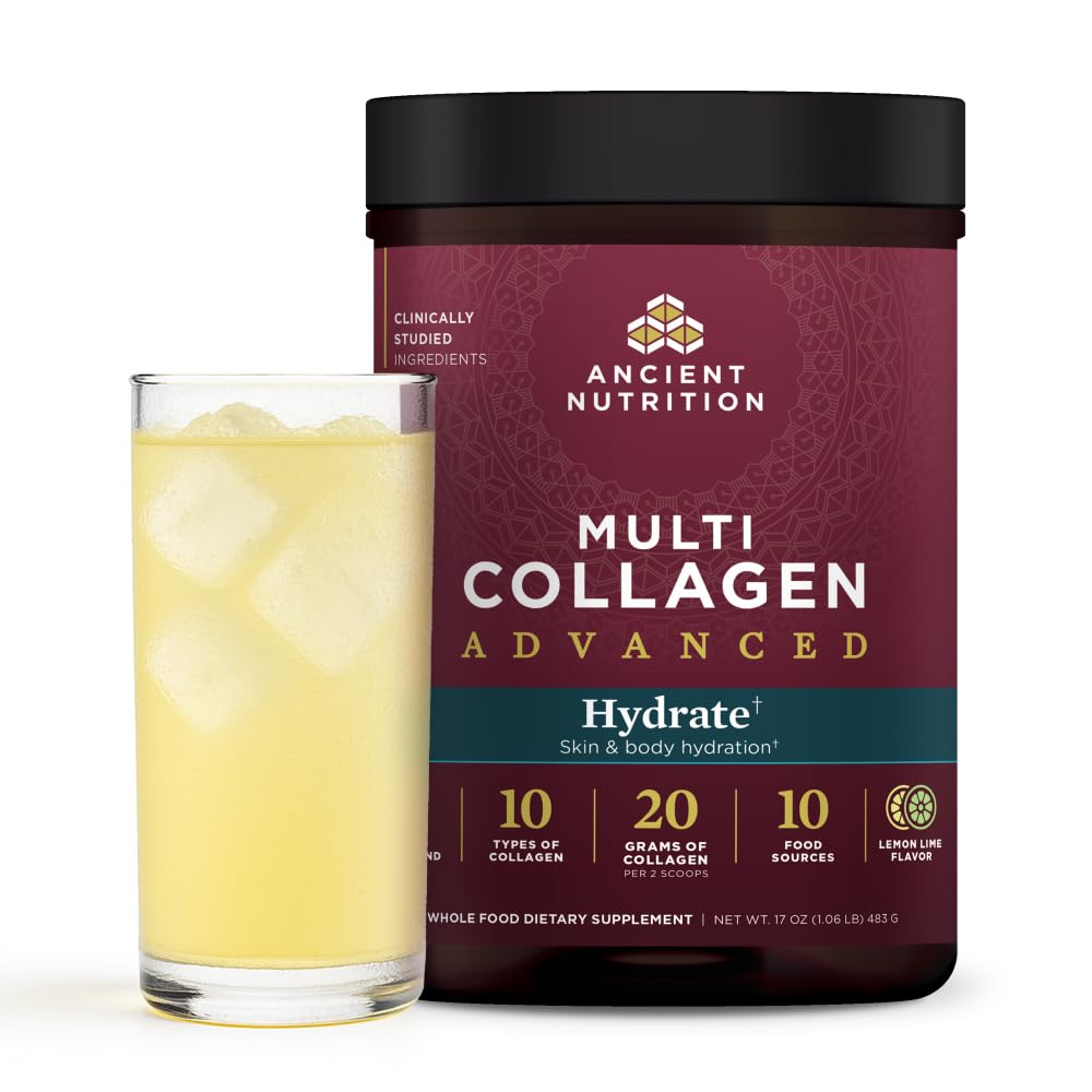 Ancient Nutrition Advanced Multi Collagen Peptides Hydrate, Lemon Lime Powder 17