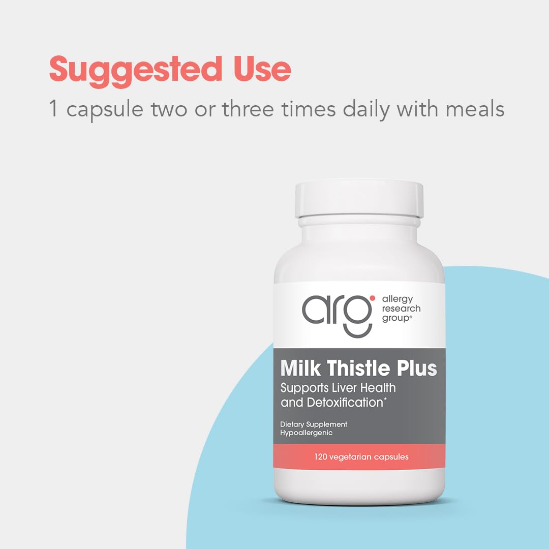 Allergy Research Group Milk Thistle Plus Supplement Capsules 120 Count