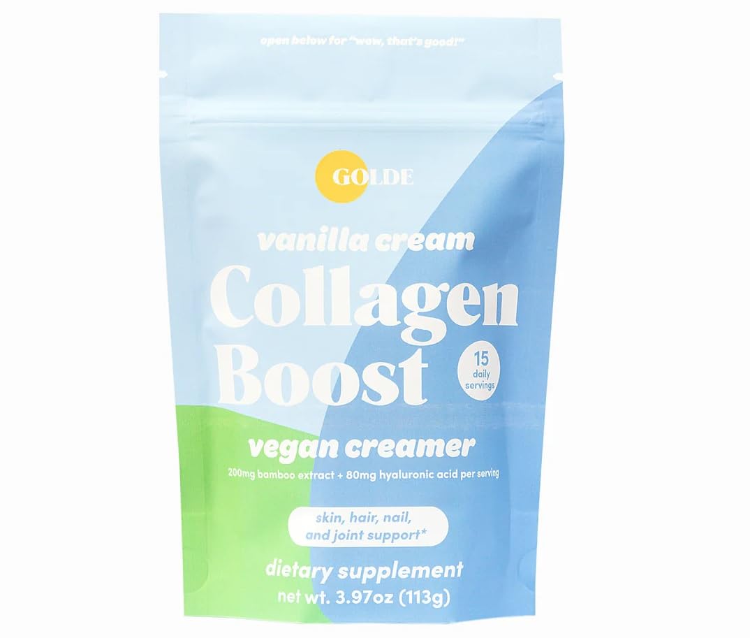 GOLDE Collagen Boost Vegan Creamer Vanilla Cream Powder 3.97 Ounce