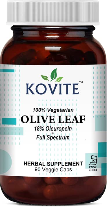 Kovite Full Spectrum Olive Leaf 18% Oleuropein 400 mg Capsules 90 Count