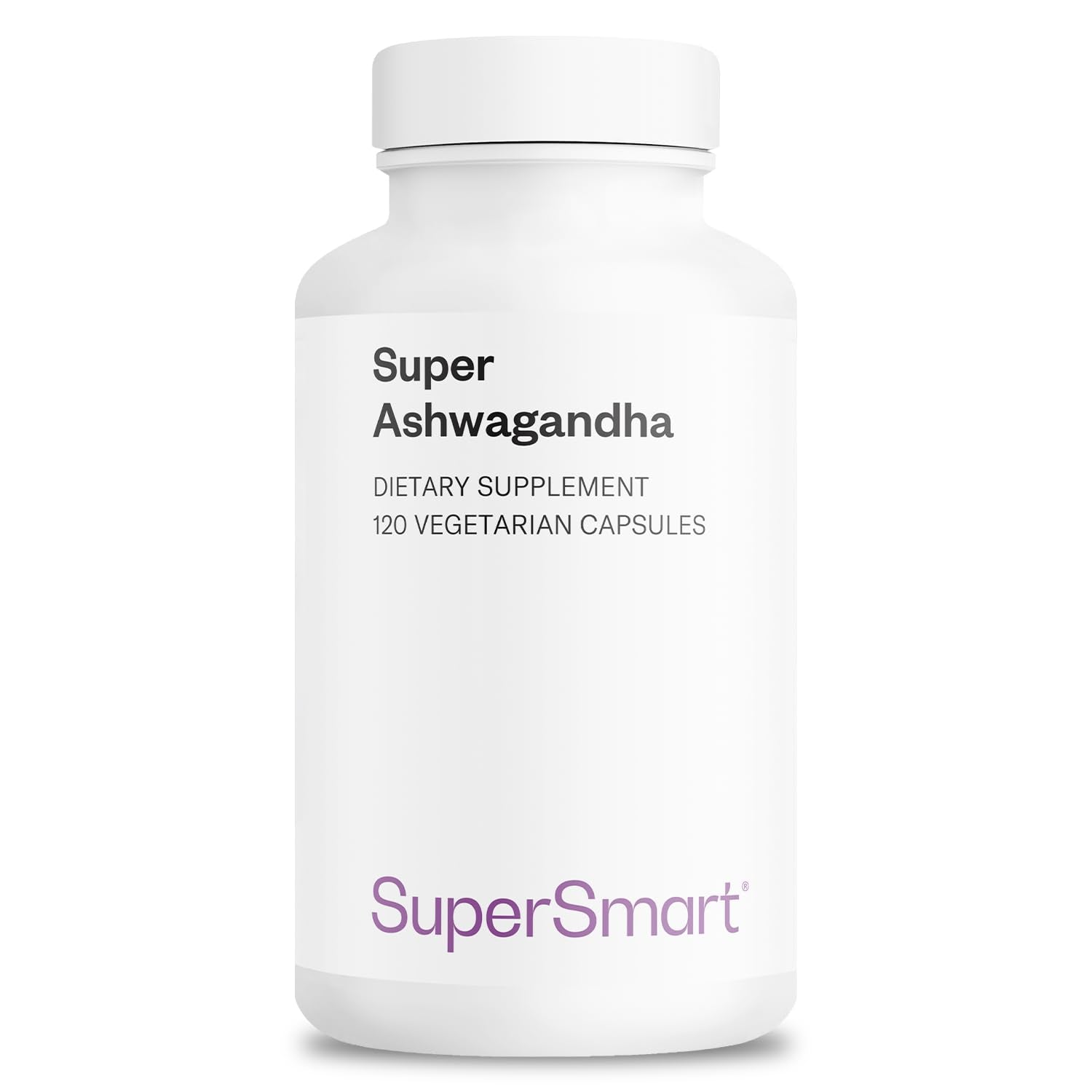Supersmart Super Ashwagandha 600mg KSM-66 High Potency 5% Withanolides Capsules, 120 Count