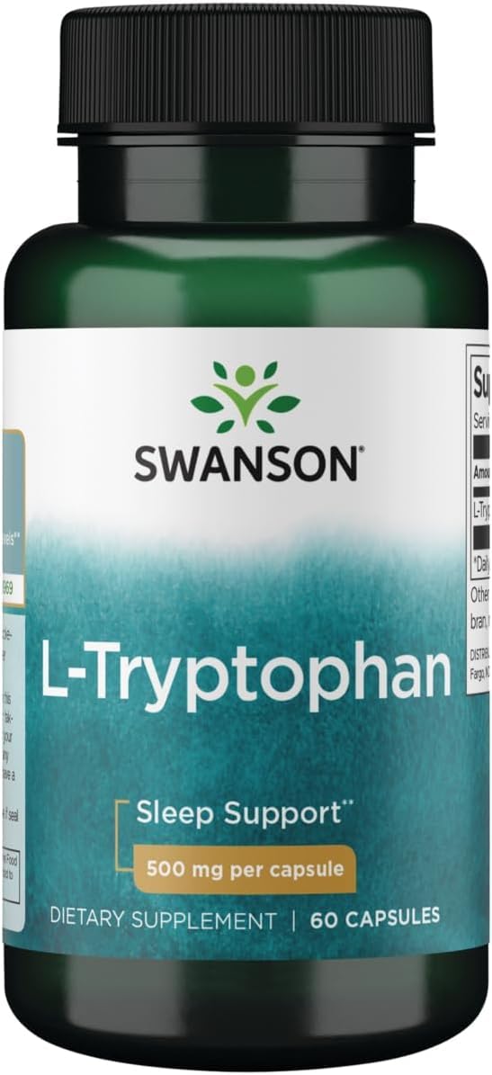 Swanson L-Tryptophan - Amino Acid Supplement - Rest & Relaxation, 60 Capsules