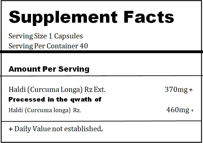 BASIC AYURVEDA Turmeric Curcuma Supplement 460MG+ 40 Capsules
