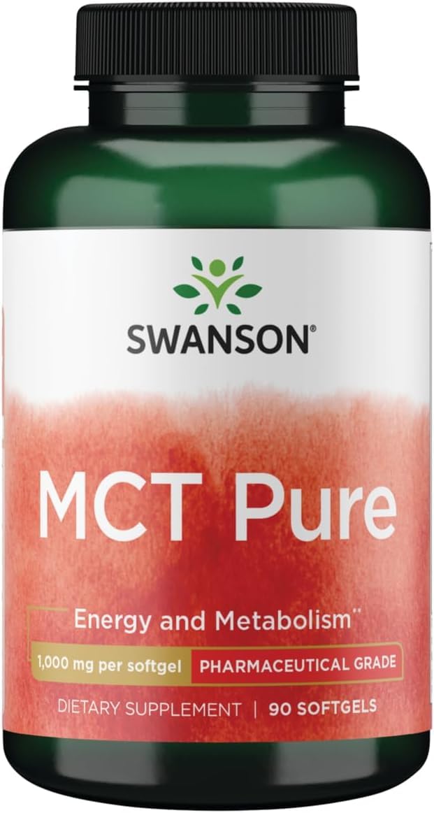 Swanson MCT Pure 1000 Milligrams Capsules, 90 Count