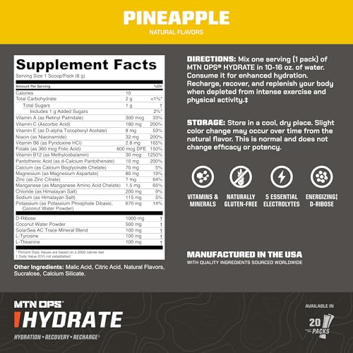 MTN OPS Ignite Pineapple + Hydrate Pineapple Bundle Powder