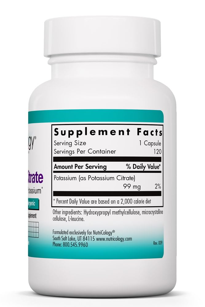 Allergy Research Group Potassium Citrate 99 mg Capsules 120 Count