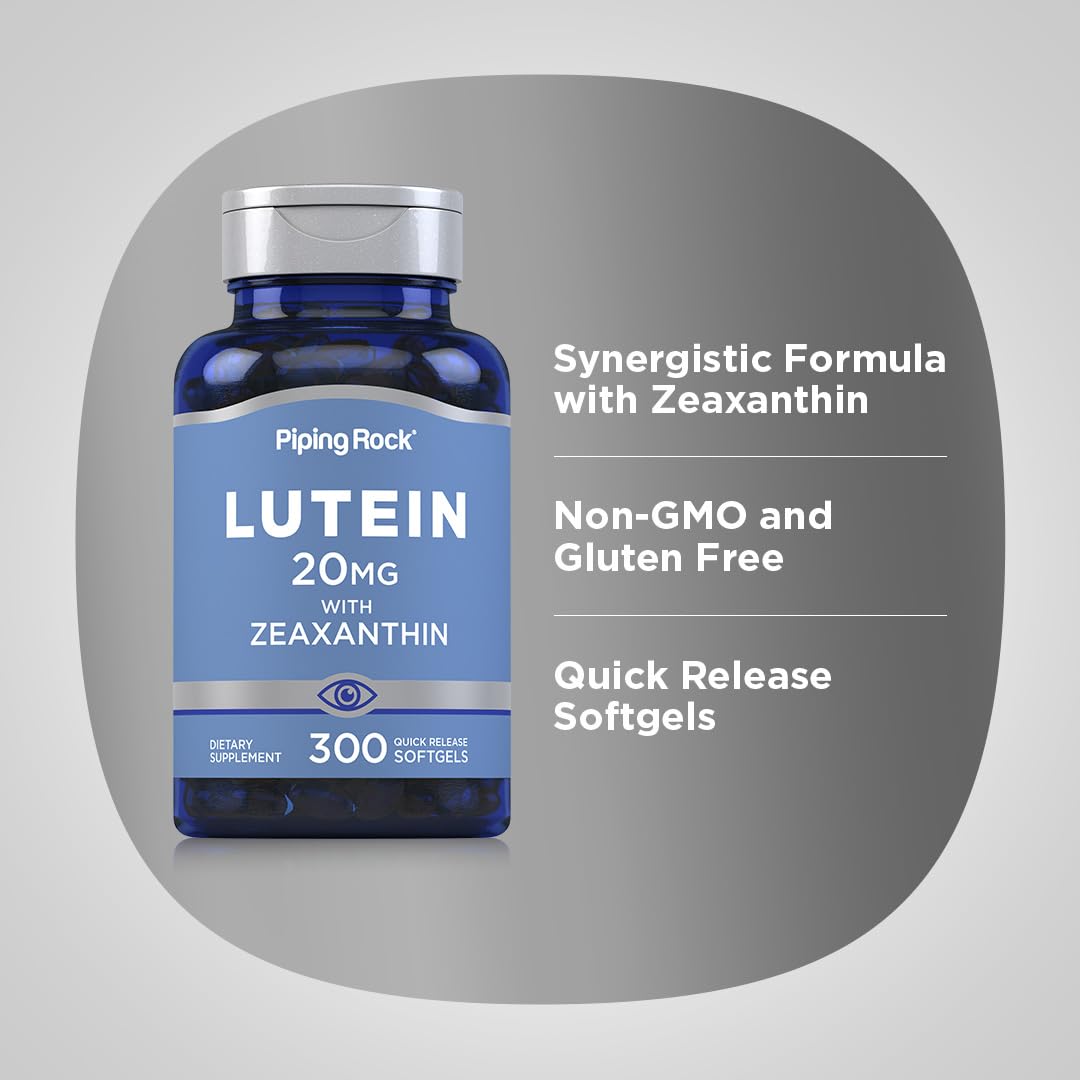 Piping Rock Lutein and Zeaxanthin Supplement 20 mg Softgels 300