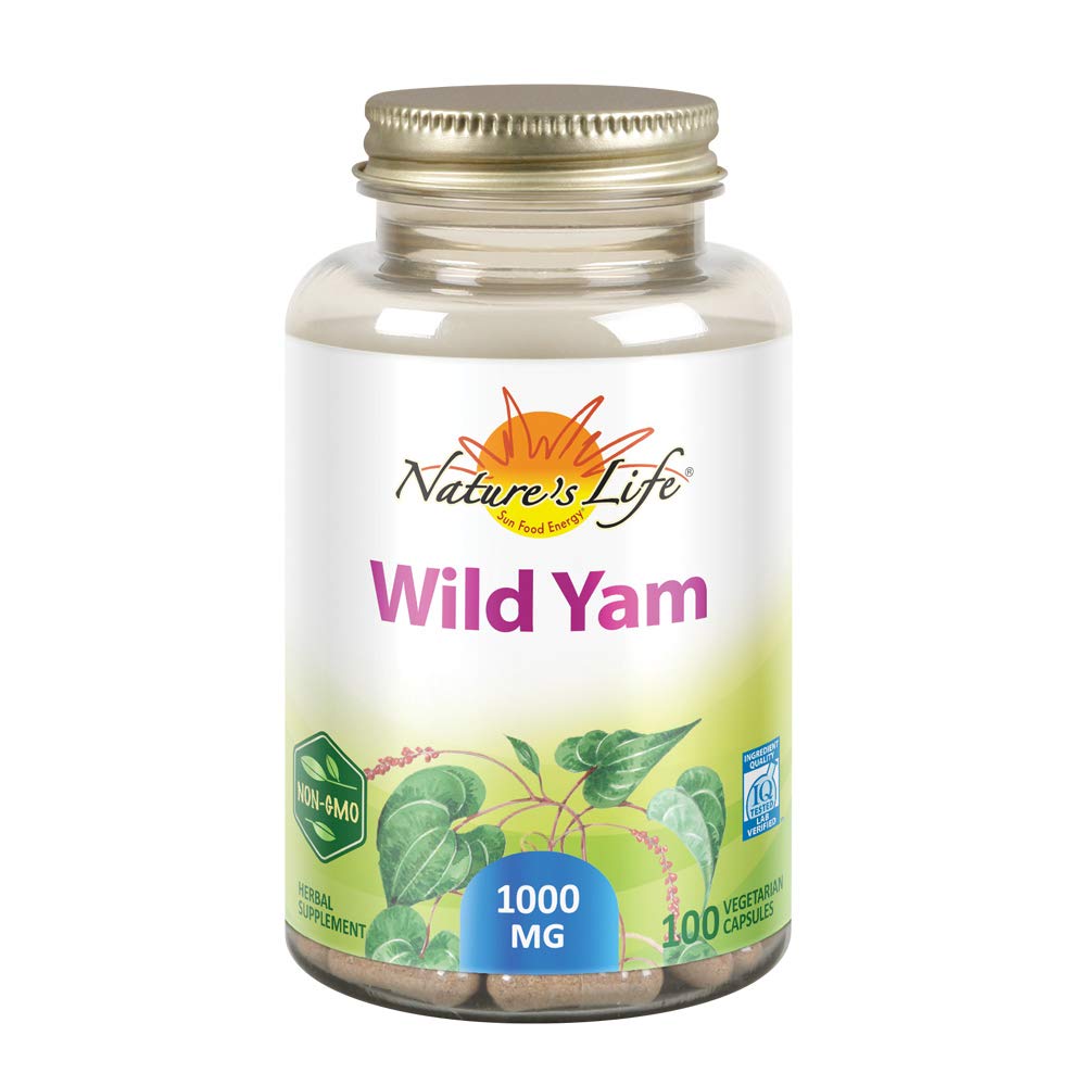Nature's Life Wild Yam 1000mg Herbal Supplement for Women's Health Formula with Diosgenin, Non-GMO, 100 Veg Capsules