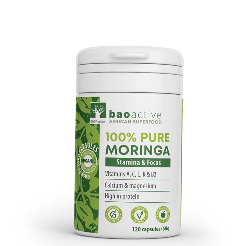JD Botanics 100% Pure Moringa Capsules 120 Count