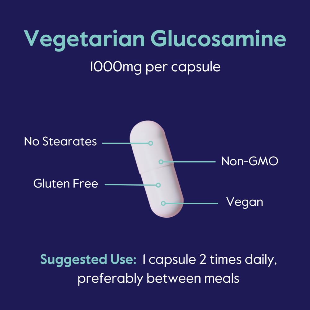 BESTVITE Vegetarian Glucosamine 1000mg Capsule, 120 Count