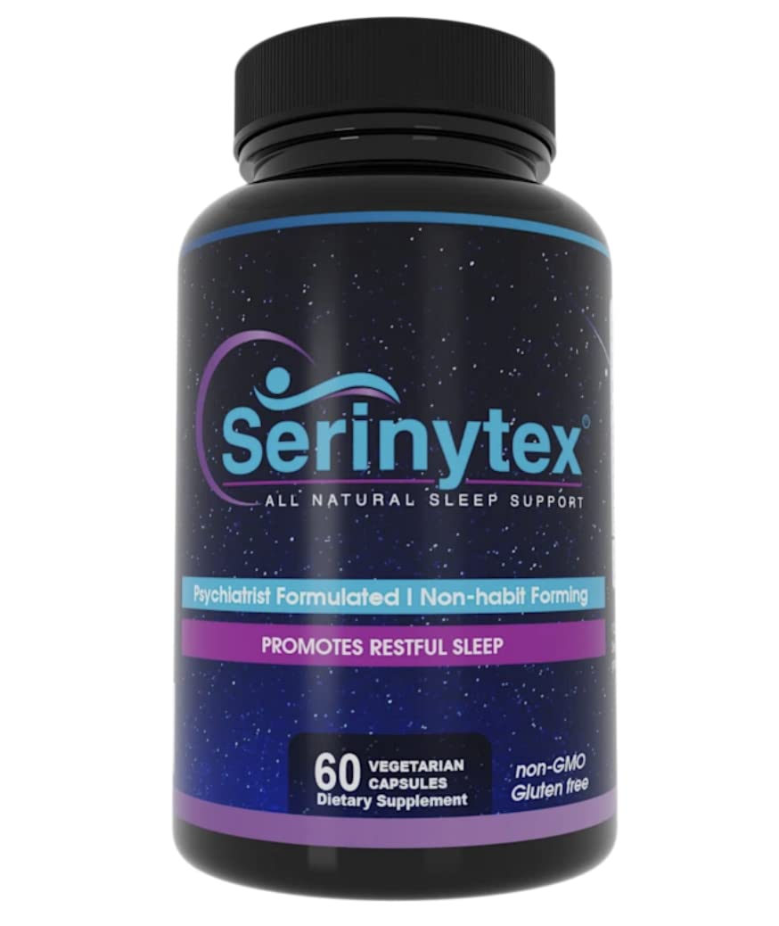 SERINYTEX Sleep Support for Adults with L-Theanine – Natural Sleep Support, Capsules, 60 Count