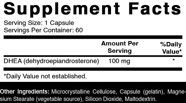 Oxify DHEA 100 mg Capsule, 60 Count
