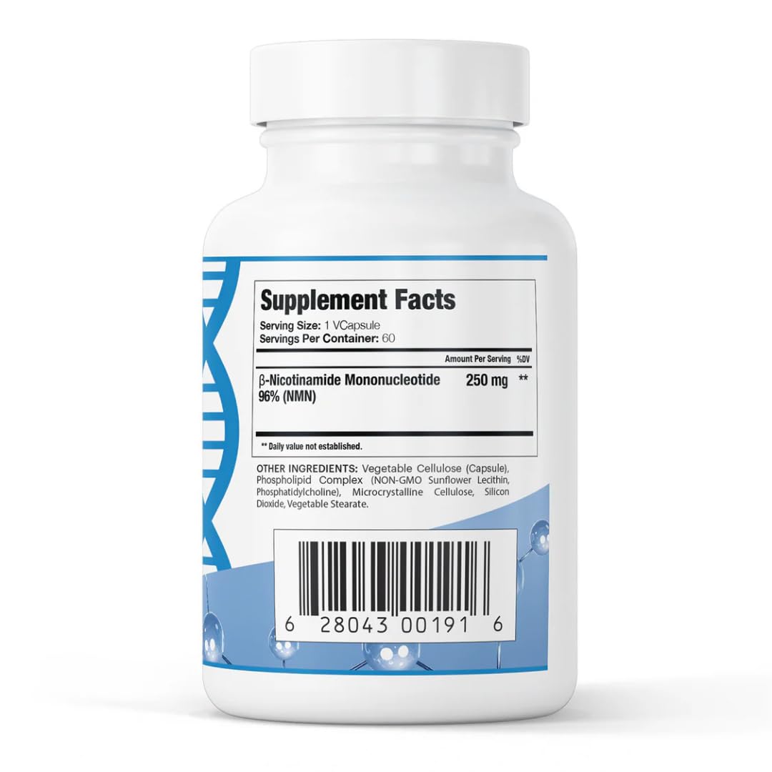 GenuinePurity 250mg Liposomal NMN Supplement Capsule, 60 Vegan Capsules