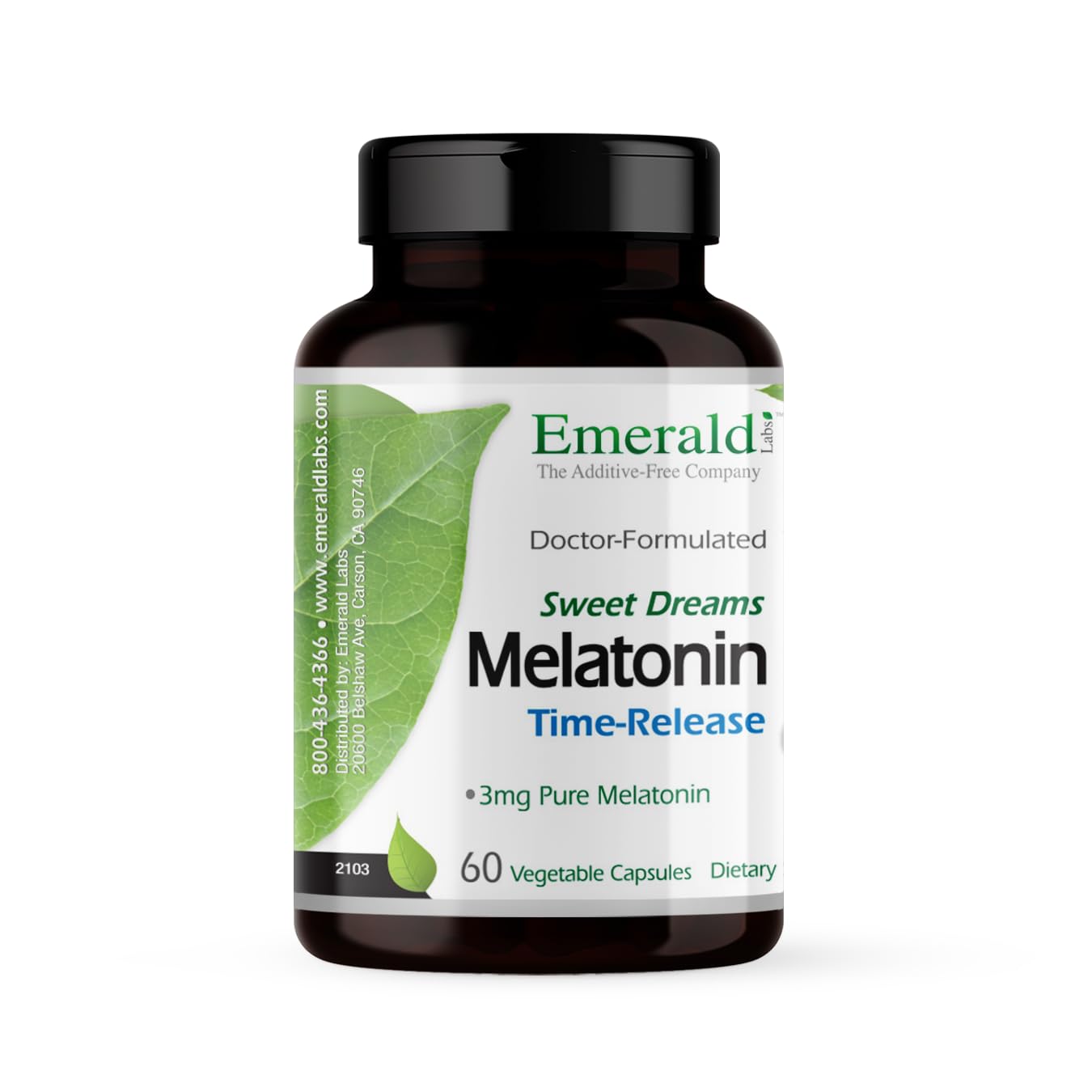 Emerald Labs Sweet Dreams Melatonin Time-Release Capsules 60 Count