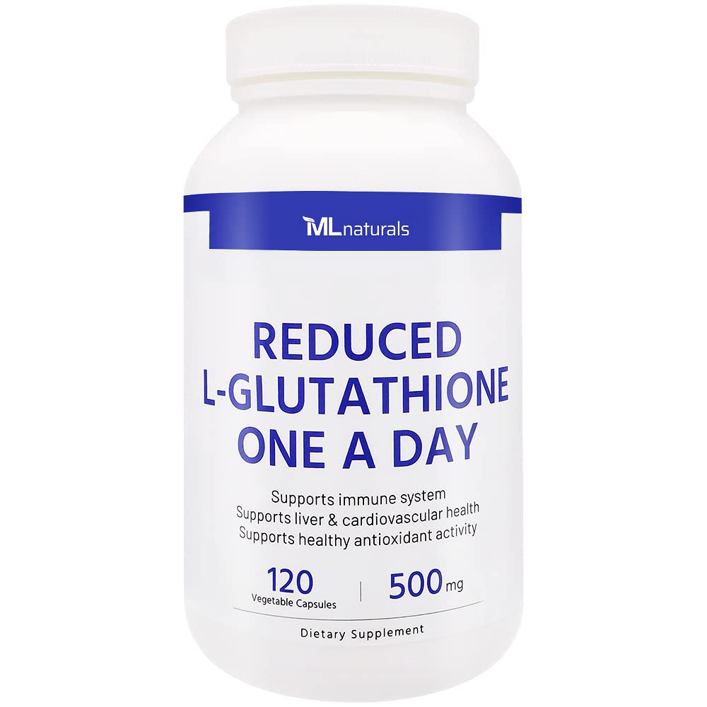 ML Naturals L-Glutathione 500mg Capsules, 120 Count