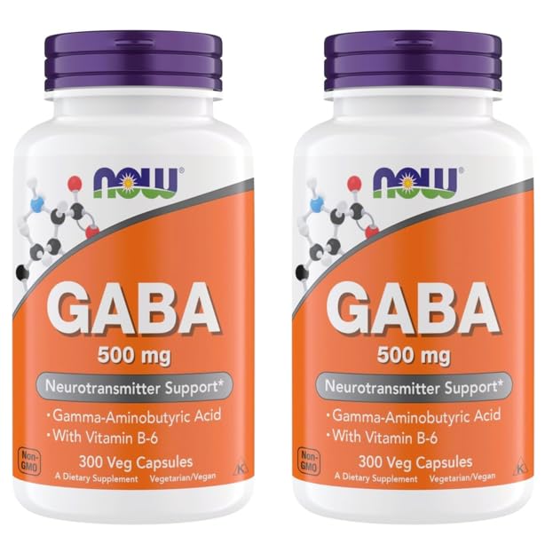 NOW Foods GABA 500 mg Capsules, 600 Capsules