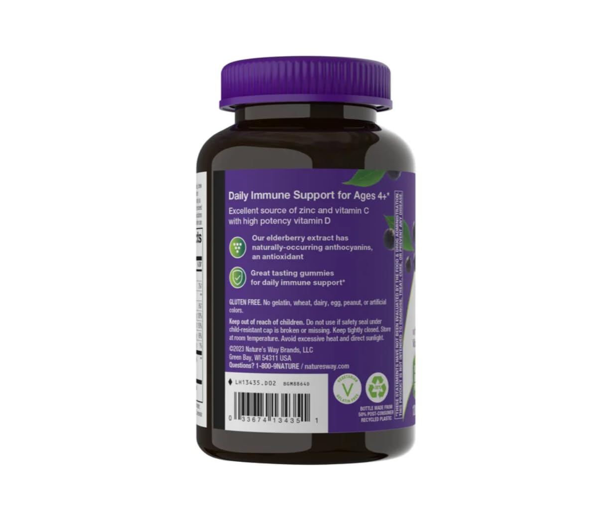 Nature's Way Sambucus Elderberry with Vitamin C and Zinc Gummies, 1 Count