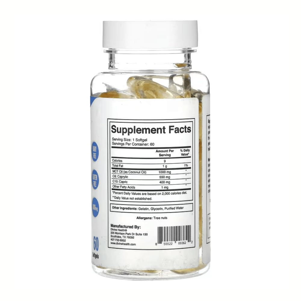 Divine Health Dr. Colbert, MD MCT Oil Softgels 60 Softgels