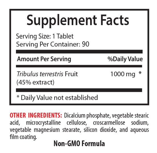 Health Solution Prime Tribulus Terrestris Extract Tablets, 180 Count