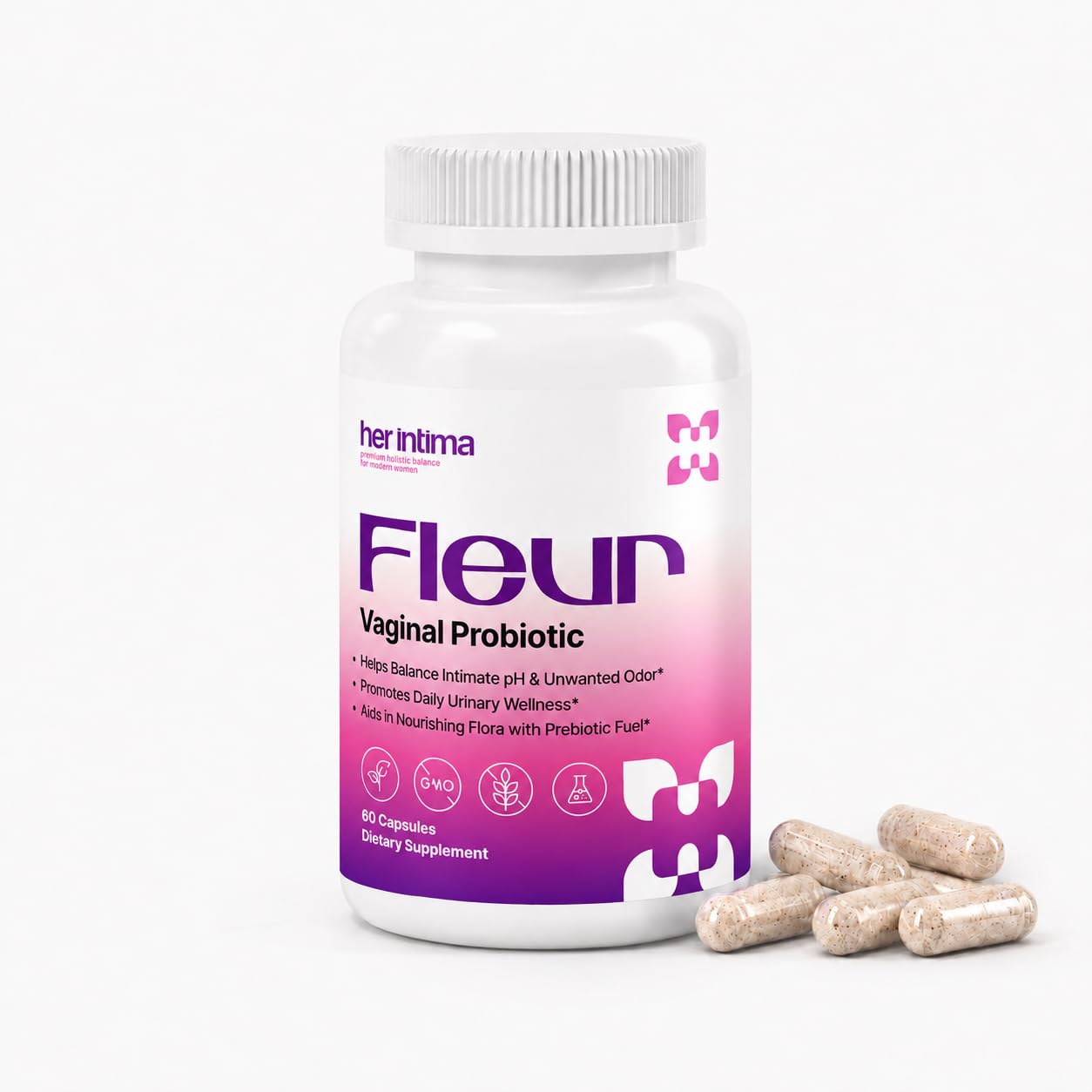 Her Intima Fleur Vaginal Probiotic for Women Capsules 60 Capsules