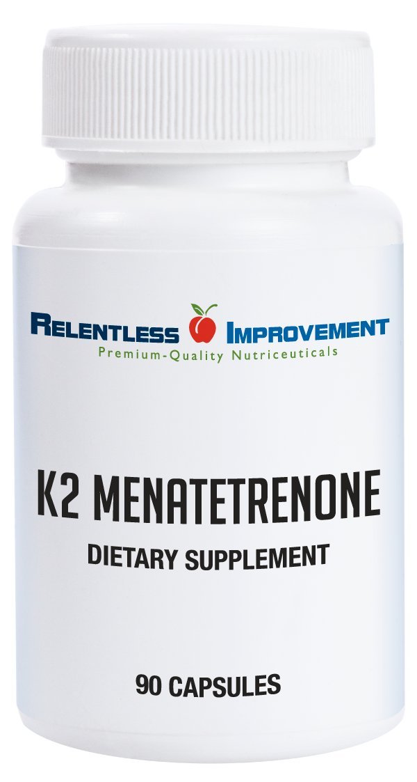 Relentless Improvement Natural Vitamin K2 MK4 High-Potency 15,000mcg Vegi-Capsules, 90 Capsules