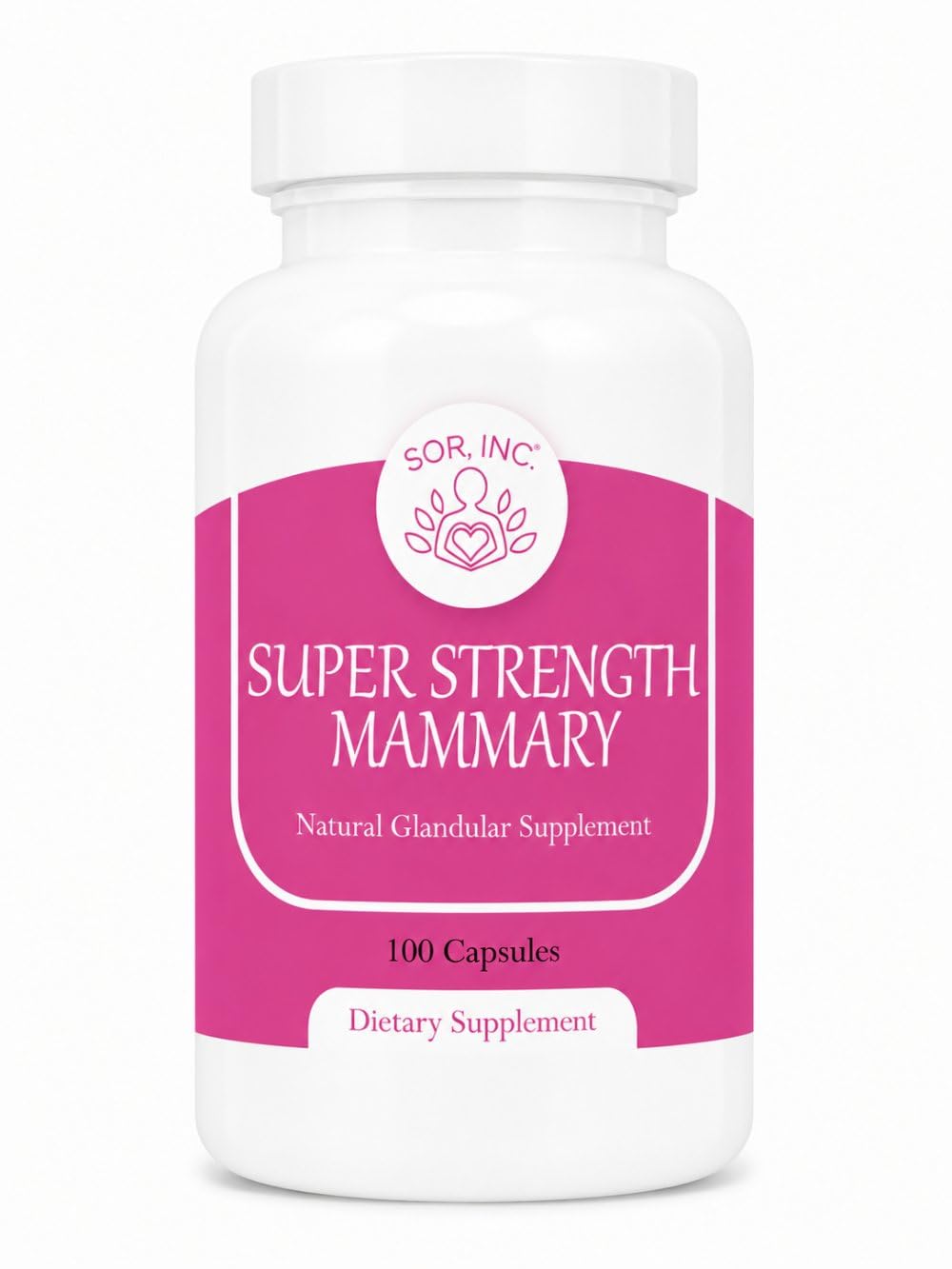 SOR, Inc. Super Strength Mammary Natural Breast Enhancement Formula Bovine Mammary Glandular Capsules 100 Capsules