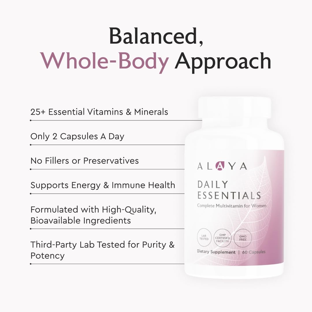 Alaya Naturals Daily Essentials Multivitamin for Women Capsules 60 Count