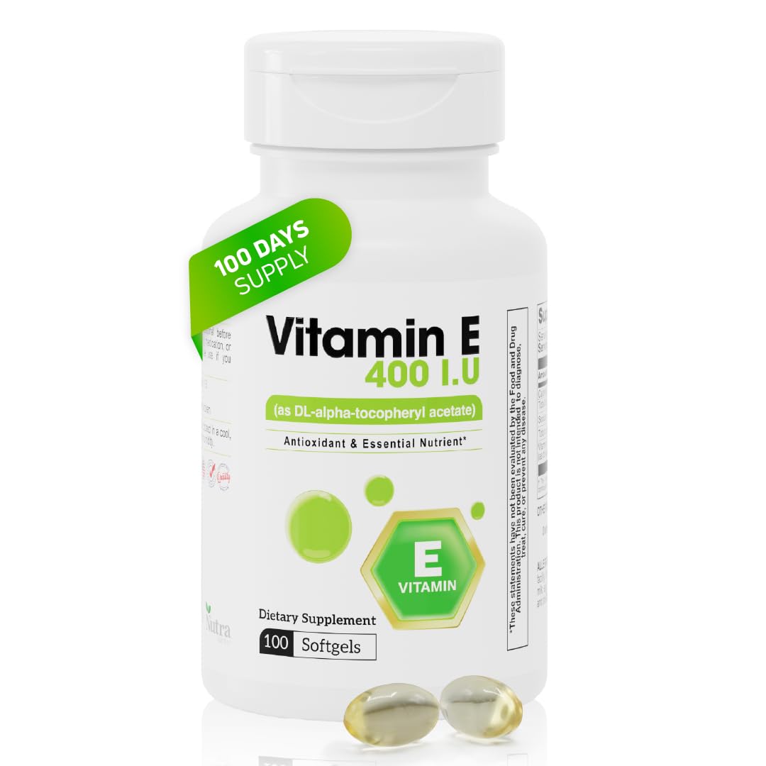 Nutra Nutrition Vitamin E 400 IU Softgels 100 Count