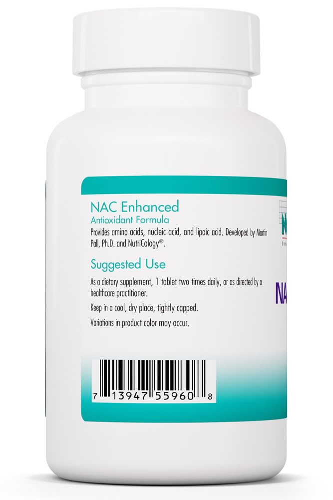 Allergy Research Group NutriCology NAC Enhanced N-Acetyl-L-Cysteine Supplement Glutathione Support & Antioxidant Formula Immune Support Hypoallergenic 90 Tablets