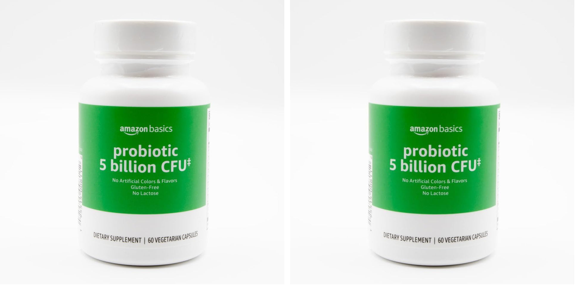 Amazon Basics Probiotic 5 Billion CFU, 8 Probiotic strains with 60 mg Prebiotic Blend, Capsules, 120 Count